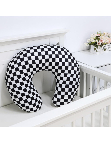 Funda de Almohada de Lactancia DILIMI Cuadrícula Negra Suave