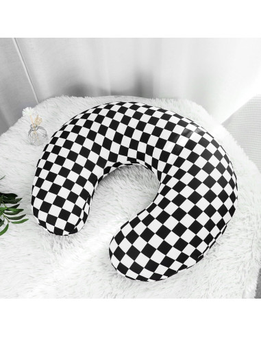 Funda de Almohada de Lactancia DILIMI Cuadrícula Negra Suave