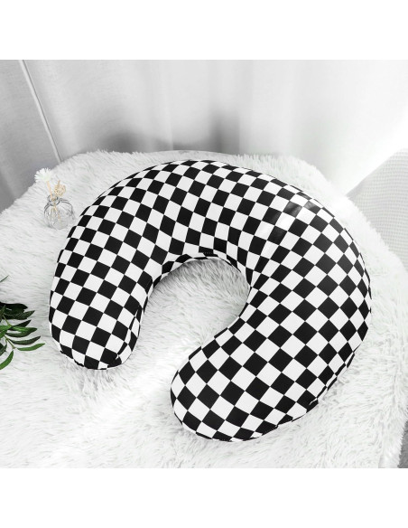 Funda de Almohada de Lactancia DILIMI Cuadrícula Negra Suave