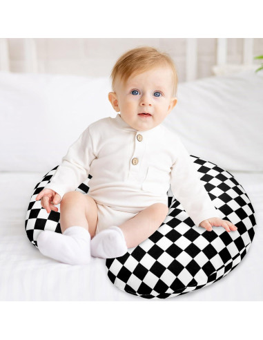 Funda de Almohada de Lactancia DILIMI Cuadrícula Negra Suave