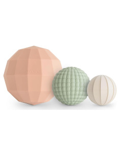 Juguete Sensorial Esferas Anidadas Mushie Rosa - 3 Piezas