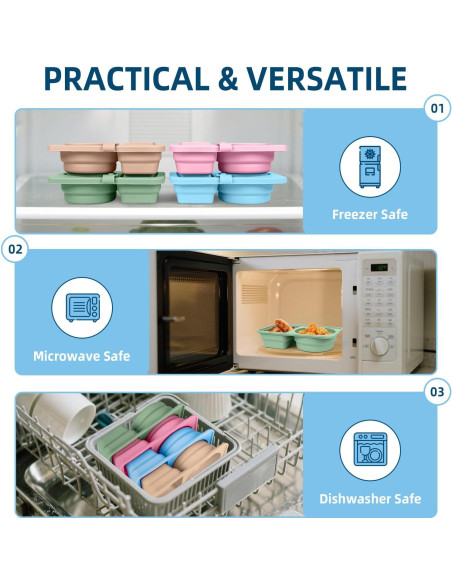 Paquete de 4 Contenedores de Snack de Silicona MiKin