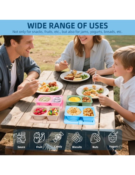 Paquete de 4 Contenedores de Snack de Silicona MiKin