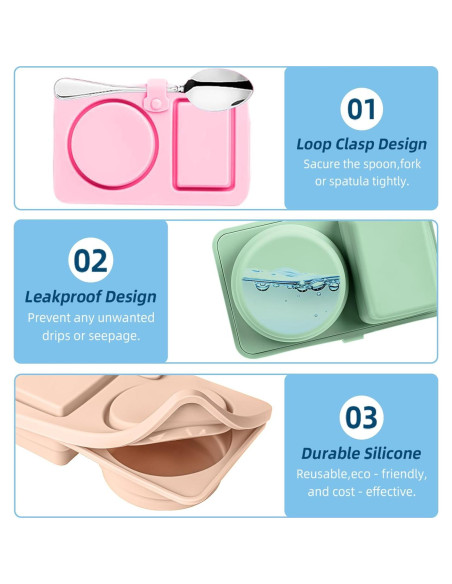 Paquete de 4 Contenedores de Snack de Silicona MiKin