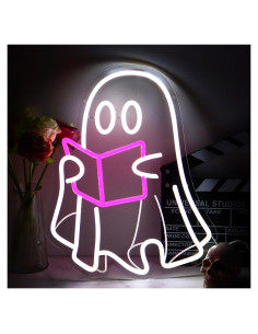 Lámpara de lectura neón Jesalah fantasma 40x32 cm USB