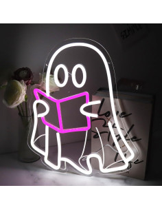 Lámpara de lectura neón Jesalah fantasma 40x32 cm USB 2