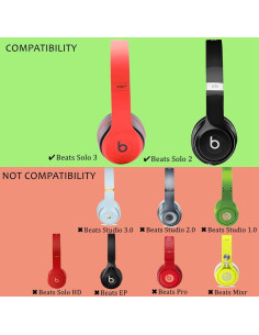 Almohadillas de Reemplazo para Auriculares Beats Solo 2/3 - Negro 2