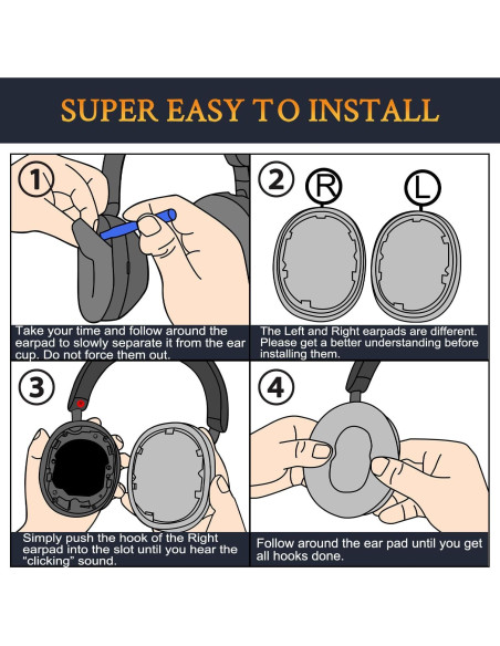 Almohadillas de Gel Refrigerante SOULWIT para Auriculares Sony WH-1000XM5