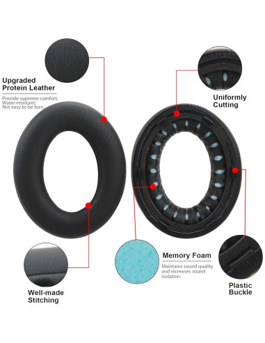Almohadillas de Reemplazo Earrock para Auriculares Bose QC Ultra