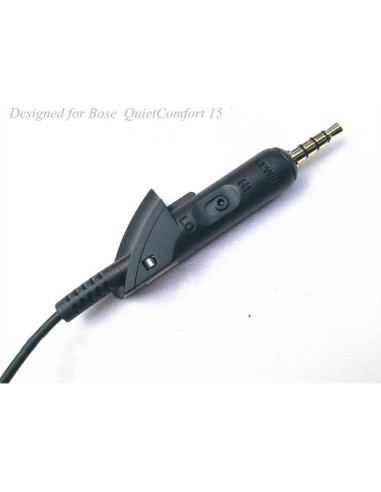 Cable de audio de reemplazo para auriculares Bose QC15 - Negro