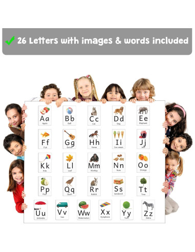 Tarjetas de Flash Magnéticas Attractivia 26 Letras Jumbo 13.65x8.57cm