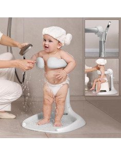 Soporte de Ducha para Bebés Xuysi Ajustable y Plegable Gris 2