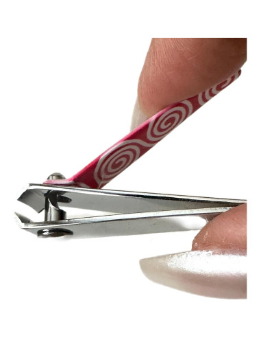 Cortauñas Mini ALAZCO Acero Inoxidable Diseño Rosa 6 Piezas
