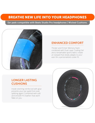 Almohadillas de Gel Refrigerante Wicked Cushions para Beats Studio Pro