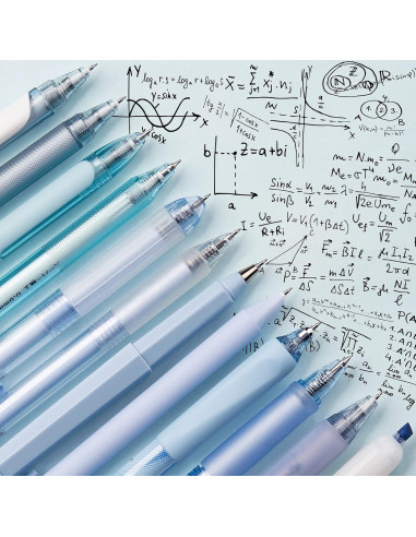 Set de 12 Bolígrafos de Gel Cuatro Caramelos 0.5mm Tinta Negra y Azul