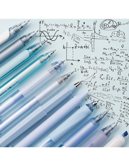 Set de 12 Bolígrafos de Gel Cuatro Caramelos 0.5mm Tinta Negra y Azul