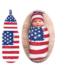 Manta de Envueltos para Bebés Sanghing con Sombrero Bandera Americana