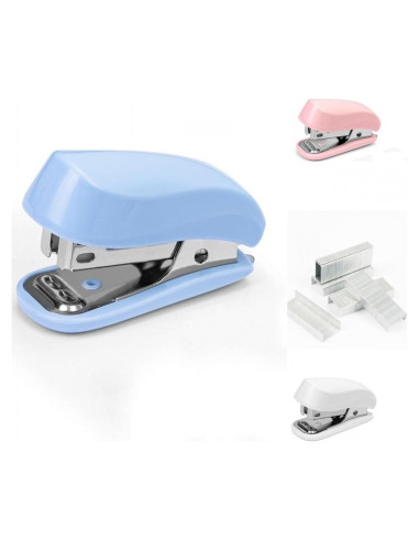 Mini Grapadora Knamoda Azul Compacta para Oficina y Estudiantes