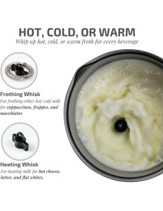 Espumador de Leche OVENTE FR1208, 500W, Acero Inoxidable, 240ml 2