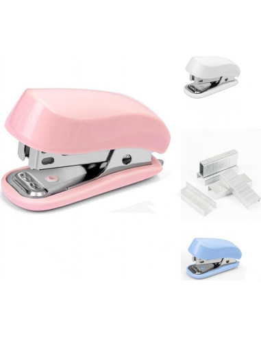 Mini Grapadora Knamoda Azul Compacta para Oficina y Estudiantes