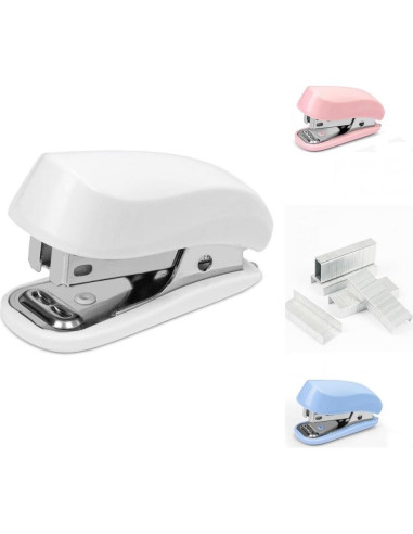 Mini Grapadora Knamoda Azul Compacta para Oficina y Estudiantes