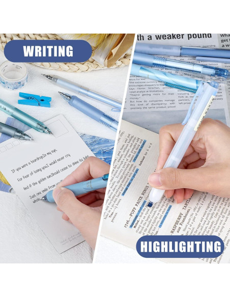 Set de 12 Bolígrafos de Gel Cuatro Caramelos 0.5mm Tinta Negra y Azul