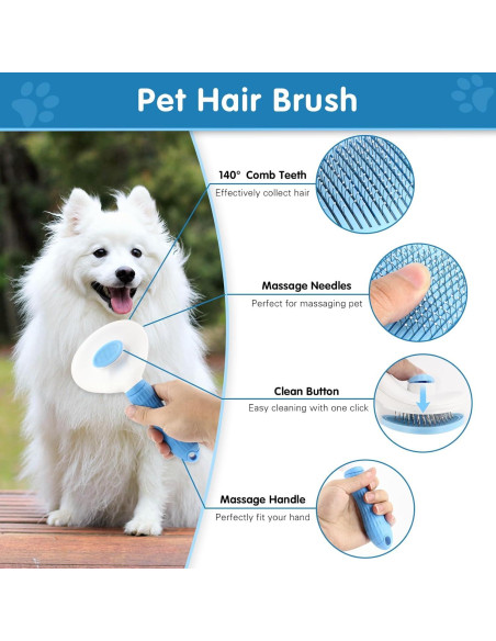 Kit de Cepillos para Perros Lanswood 6 Piezas Azul