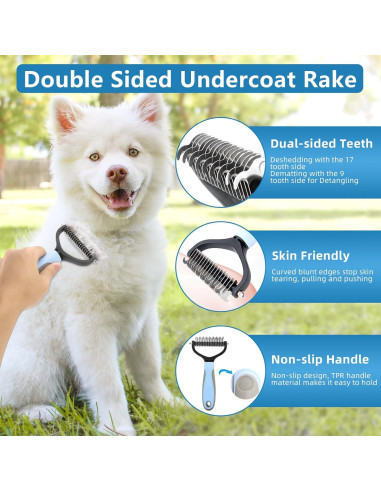 Kit de Cepillos para Perros Lanswood 6 Piezas Azul