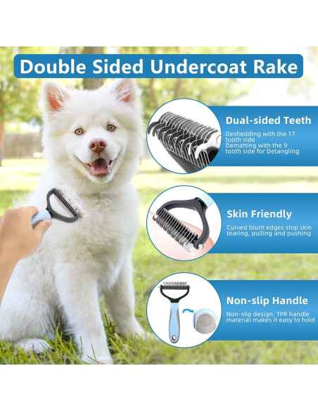 Kit de Cepillos para Perros Lanswood 6 Piezas Azul