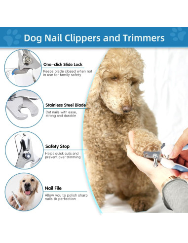 Kit de Cepillos para Perros Lanswood 6 Piezas Azul