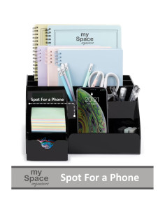 Organizador de Escritorio Acrílico Negro Mis Organizadores 9 Compartimentos 2