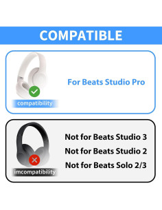 Cubiertas de Silicona Adhiper para Auriculares Beats Studio Pro - Beige 2