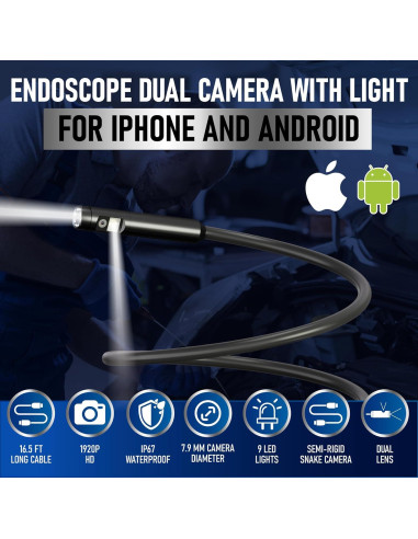 Borescopio Doble Lente MatrixCamp 5M IP67 HD 1920P