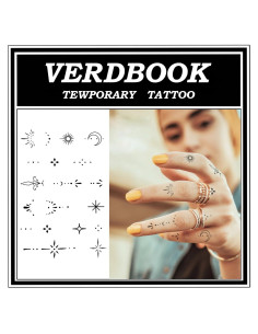 Tatuajes Temporales Impermeables VERDBOOK - 2 Hojas Realistas