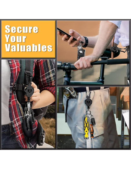 Cadena de Llave Retráctil ELV con Cierre Magnético y Mosquetón