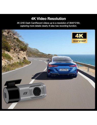 Cámara de Tablero KH1 4K HD con WiFi y Tarjeta 64GB