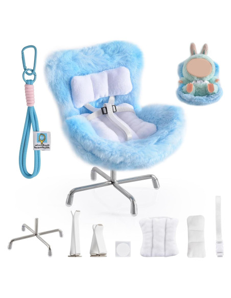 Asiento de Coche para Muñecas Ciunura Azul 17cm con Clip