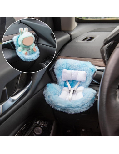 Asiento de Coche para Muñecas Ciunura Azul 17cm con Clip