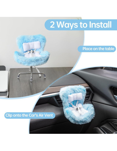 Asiento de Coche para Muñecas Ciunura Azul 17cm con Clip