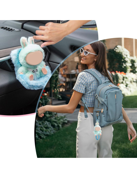 Asiento de Coche para Muñecas Ciunura Azul 17cm con Clip
