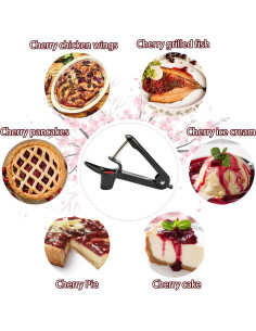 Deshuesador de Cereza Ordekcity Acero Inoxidable Negro 20.5 cm 2