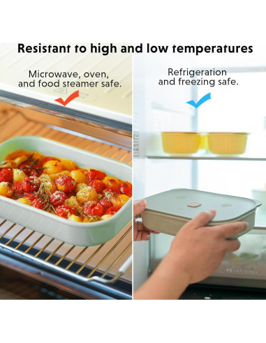 Contenedor de Alimentos Cerámico Buydeem 0.5L Verde Cálido