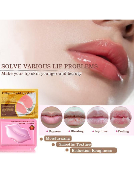 20 Pares de Mascarillas Hidratantes Aaiffey para Labios y Ojos 20 Pares de Mascarillas Hidratantes Aaiffey para Labios y Ojos