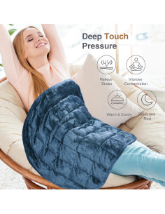 Manta con Peso Alomidds 3.2kg Gris Azulado 73.7x61cm 2