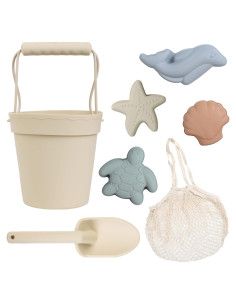 Conjunto de Juguetes de Playa de Silicona BLUE GINKGO - 7 Piezas Beige