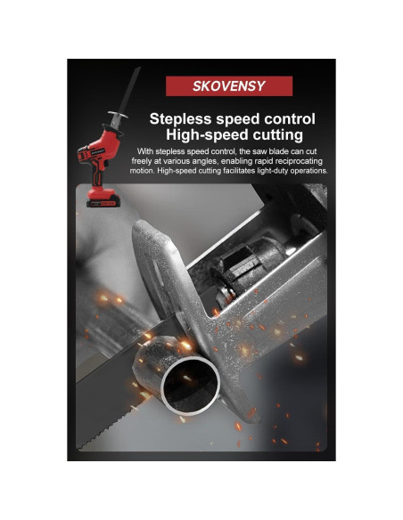 Sierra Recíproca Inalámbrica SKOVENSY 21V 2 Baterías 7 Cuchillas