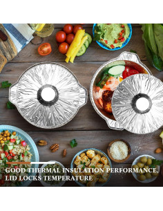 12 Botes de Aluminio Desechables Ziliny 1 L con Tapa 2