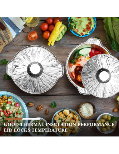 12 Botes de Aluminio Desechables Ziliny 1 L con Tapa