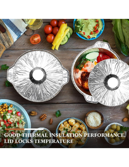 12 Botes de Aluminio Desechables Ziliny 1 L con Tapa