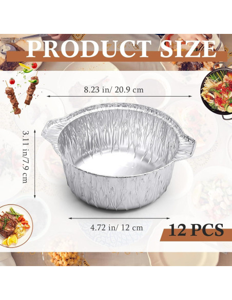 12 Botes de Aluminio Desechables Ziliny 1 L con Tapa